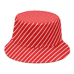 Candy Cane Striped Pattern Print Bucket Hat