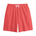 Candy Cane Striped Pattern Print Cotton Shorts