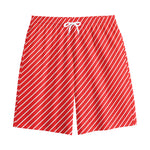 Candy Cane Striped Pattern Print Cotton Shorts