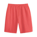 Candy Cane Striped Pattern Print Cotton Shorts
