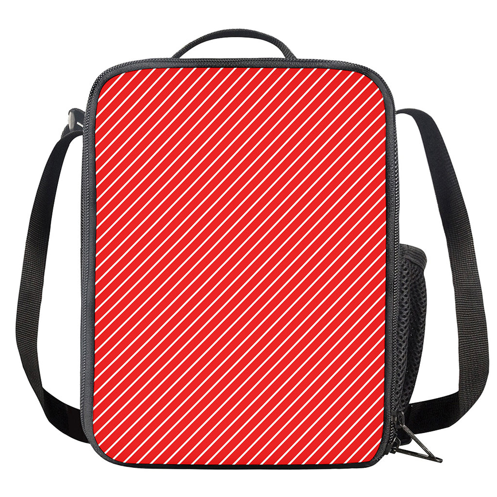 Candy Cane Striped Pattern Print Crossbody Lunch Bag