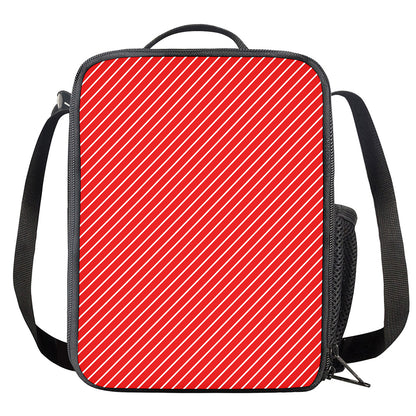Candy Cane Striped Pattern Print Crossbody Lunch Bag