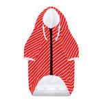 Candy Cane Striped Pattern Print Dog Zip Up Hoodie