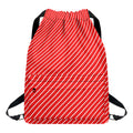 Candy Cane Striped Pattern Print Drawstring Backpack