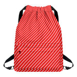 Candy Cane Striped Pattern Print Drawstring Backpack