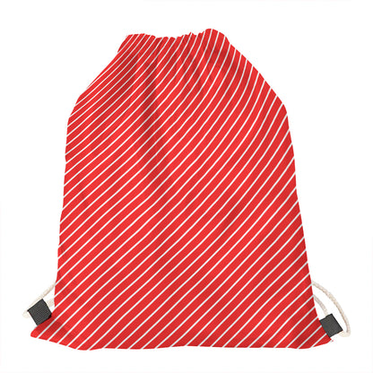Candy Cane Striped Pattern Print Drawstring Bag
