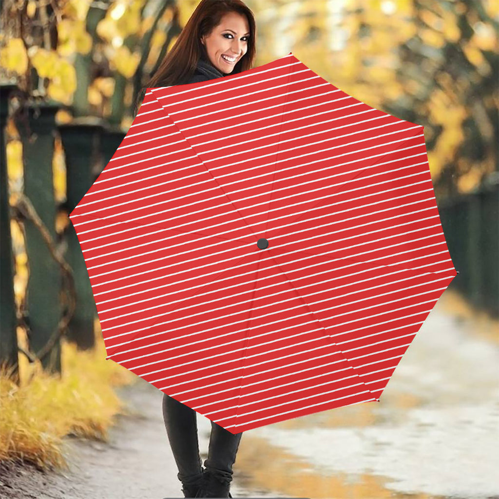 Candy Cane Striped Pattern Print Foldable Umbrella