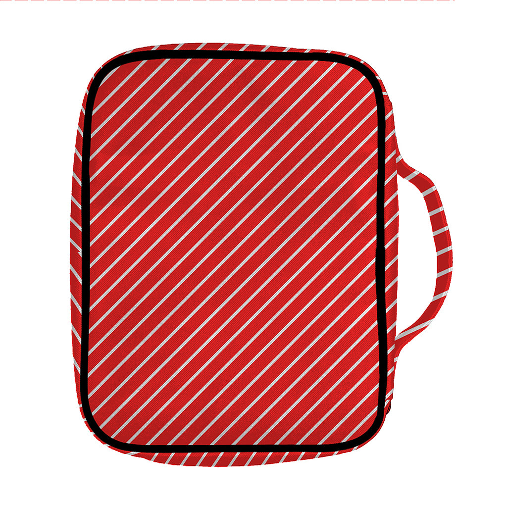 Candy Cane Striped Pattern Print Front Pocket Bible Bag
