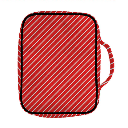 Candy Cane Striped Pattern Print Front Pocket Bible Bag
