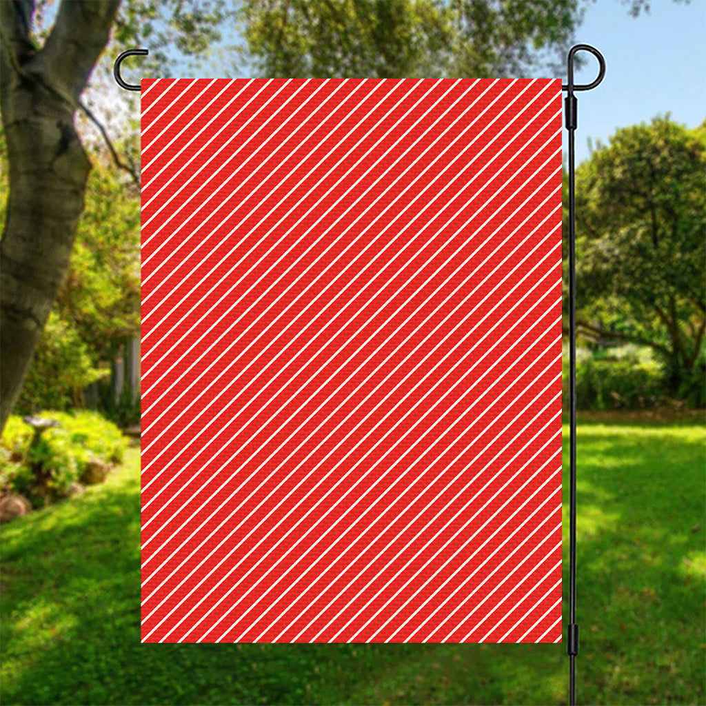 Candy Cane Striped Pattern Print Garden Flag