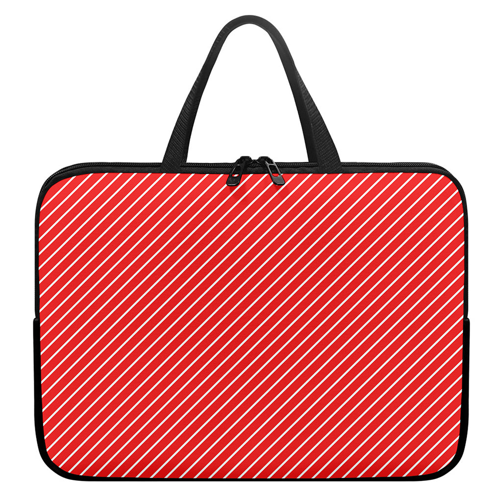 Candy Cane Striped Pattern Print Laptop Sleeve With Handle