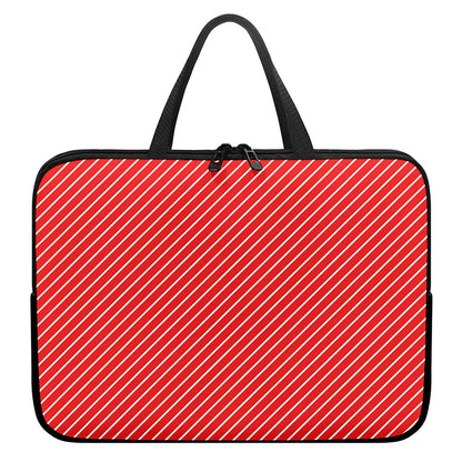 Candy Cane Striped Pattern Print Laptop Sleeve With Handle