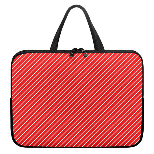 Candy Cane Striped Pattern Print Laptop Sleeve With Handle