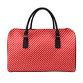 Candy Cane Striped Pattern Print Leather Duffel Bag