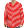 Candy Cane Striped Pattern Print Long Sleeve Baseball Jersey