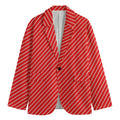 Candy Cane Striped Pattern Print Men's Blazer