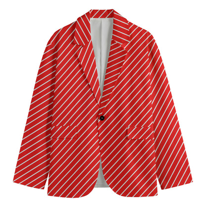 Candy Cane Striped Pattern Print Men's Blazer
