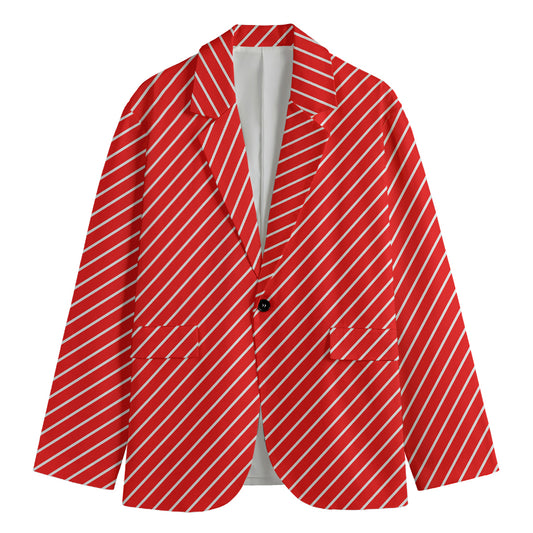 Candy Cane Striped Pattern Print Men's Blazer