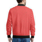 Candy Cane Striped Pattern Print Men's Bomber Jacket