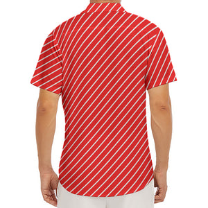 Candy Cane Striped Pattern Print Men's Deep V-Neck Shirt