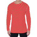 Candy Cane Striped Pattern Print Men's Long Sleeve T-Shirt