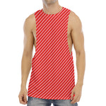 Candy Cane Striped Pattern Print Men's Muscle Tank Top