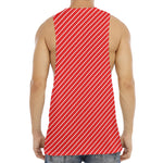 Candy Cane Striped Pattern Print Men's Muscle Tank Top