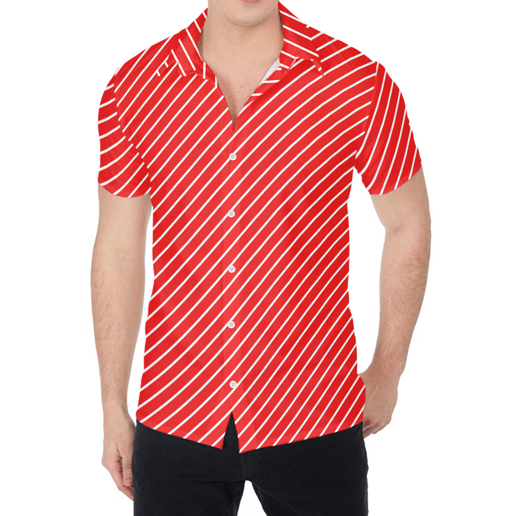 Candy Cane Striped Pattern Print Men's Shirt