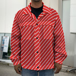 Candy Cane Striped Pattern Print Men's Shirt Jacket