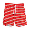 Candy Cane Striped Pattern Print Men's Athletic Shorts