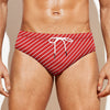 Candy Cane Striped Pattern Print Men's Swim Briefs