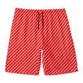 Candy Cane Striped Pattern Print Men's Swim Trunks
