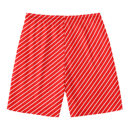 Candy Cane Striped Pattern Print Men's Swim Trunks