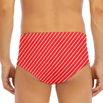 Candy Cane Striped Pattern Print Men's Triangle Swim Briefs