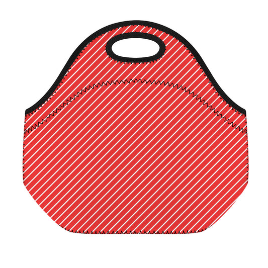 Candy Cane Striped Pattern Print Neoprene Lunch Bag