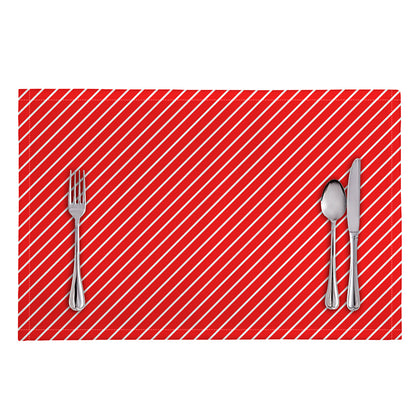 Candy Cane Striped Pattern Print Placemat