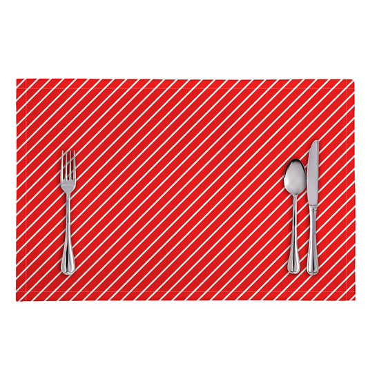 Candy Cane Striped Pattern Print Placemat