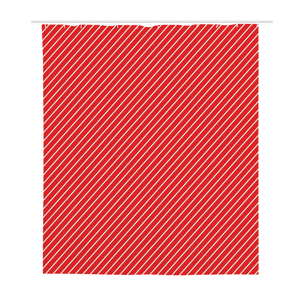 Candy Cane Striped Pattern Print Polyester Shower Curtain