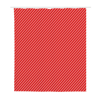 Candy Cane Striped Pattern Print Polyester Shower Curtain
