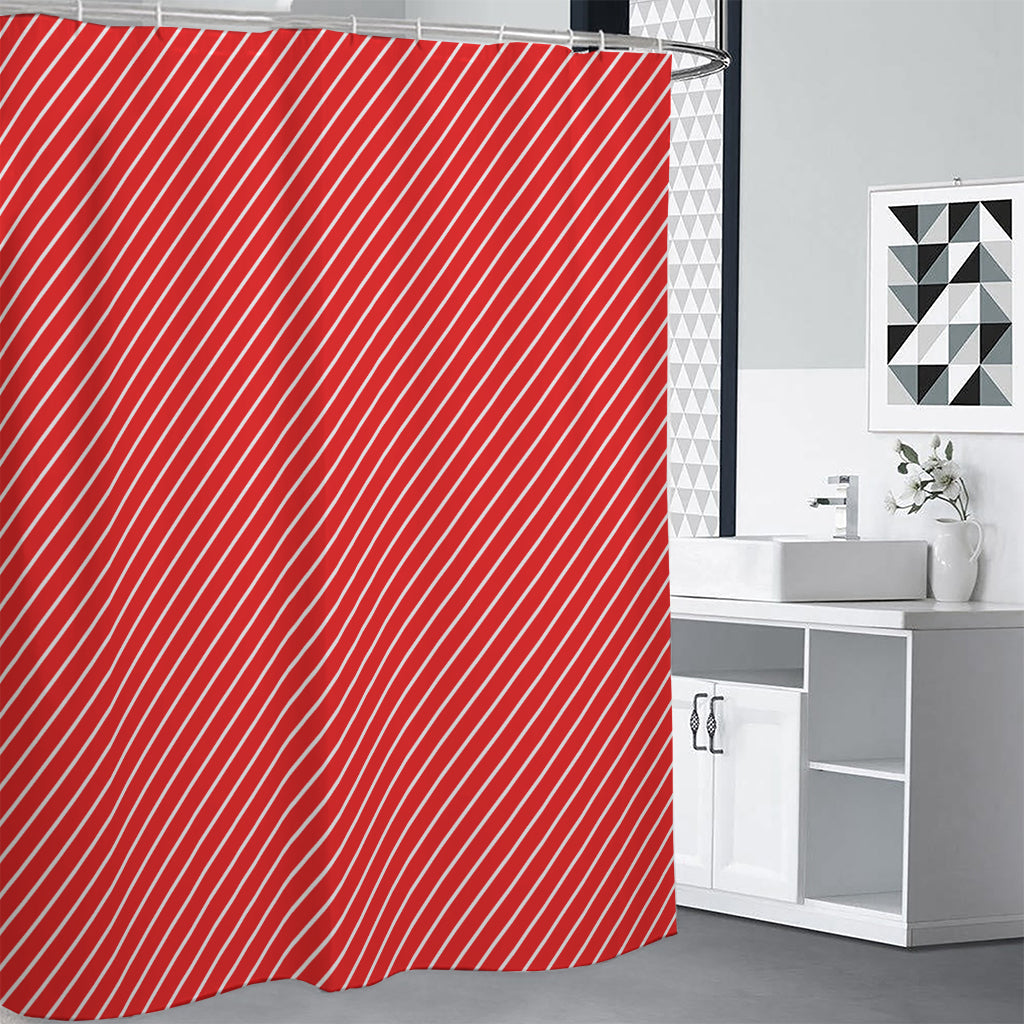 Candy Cane Striped Pattern Print Premium Shower Curtain