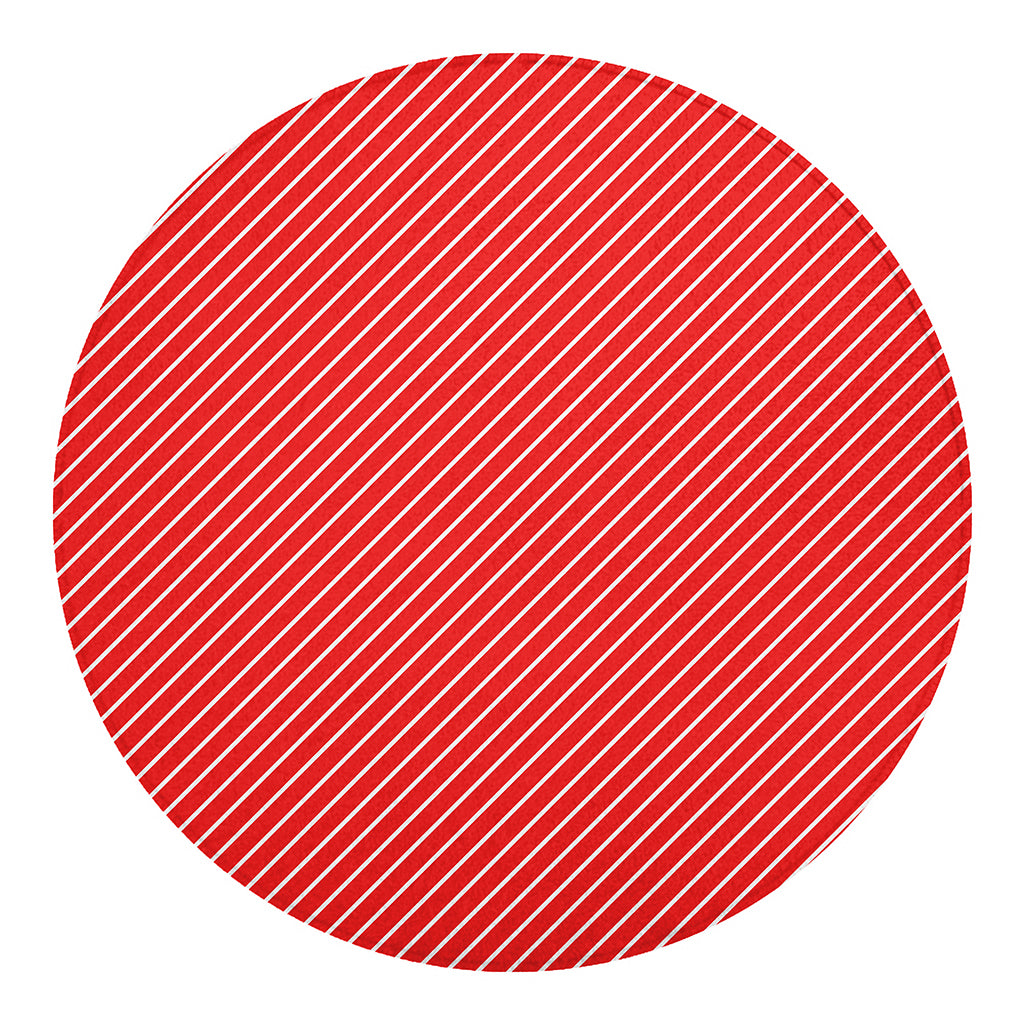 Candy Cane Striped Pattern Print Round Blanket
