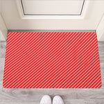 Candy Cane Striped Pattern Print Rubber Doormat