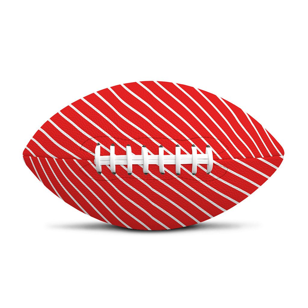 Candy Cane Striped Pattern Print Rugby Ball