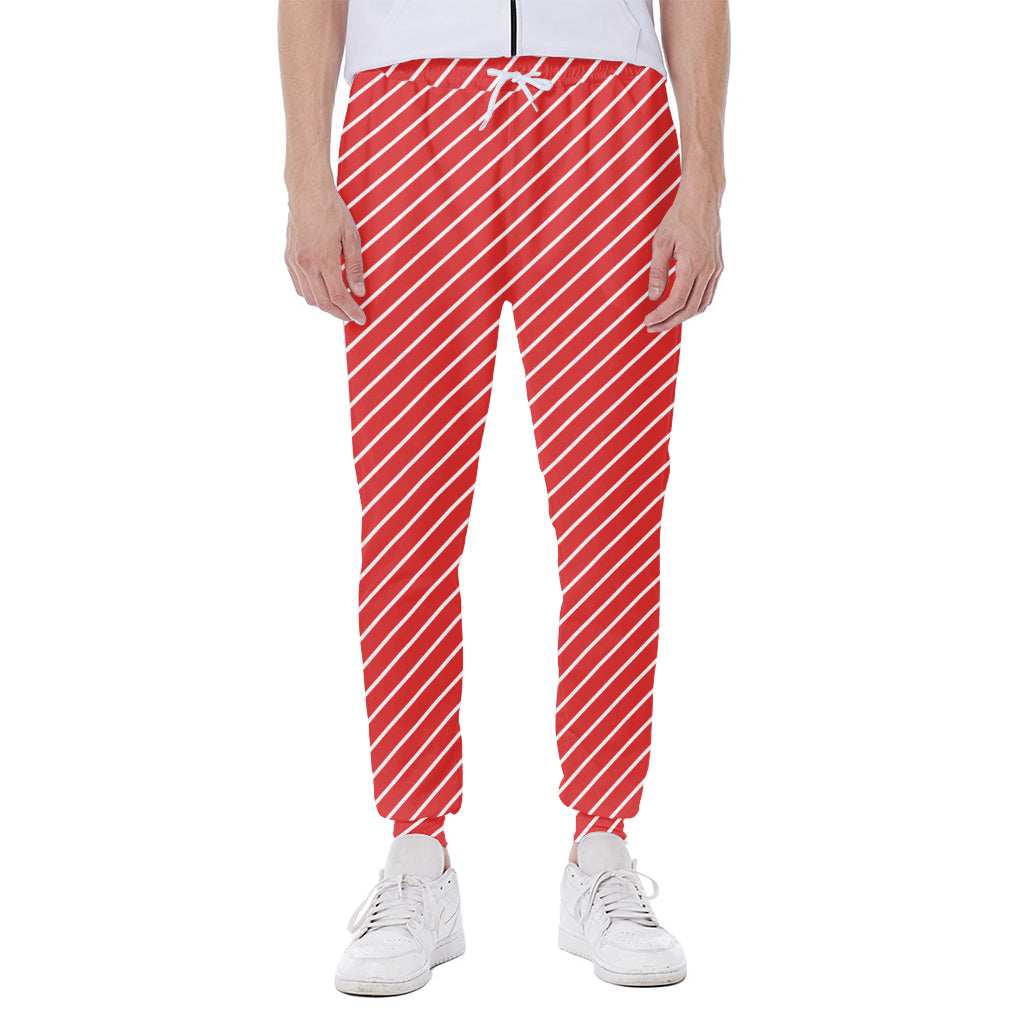 Candy Cane Striped Pattern Print Scuba Joggers