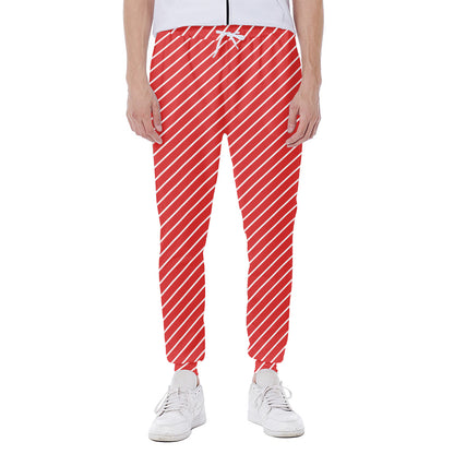 Candy Cane Striped Pattern Print Scuba Joggers