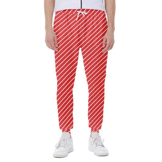 Candy Cane Striped Pattern Print Scuba Joggers