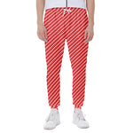 Candy Cane Striped Pattern Print Scuba Joggers