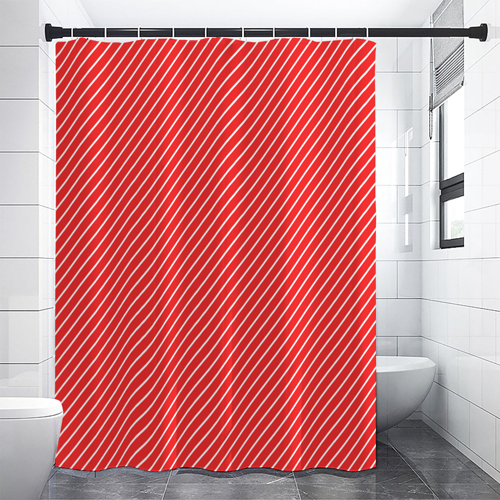 Candy Cane Striped Pattern Print Shower Curtain