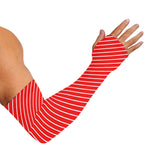 Candy Cane Striped Pattern Print Sun Protection Arm Sleeves