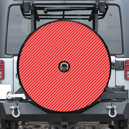 Candy Cane Striped Pattern Print Tire Cover With Camera Hole